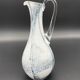 Pichet vintage en verre soufflé blanc et gris, style Murano