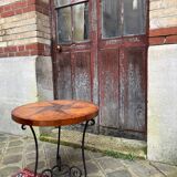 Table basse en bois et fer forgé