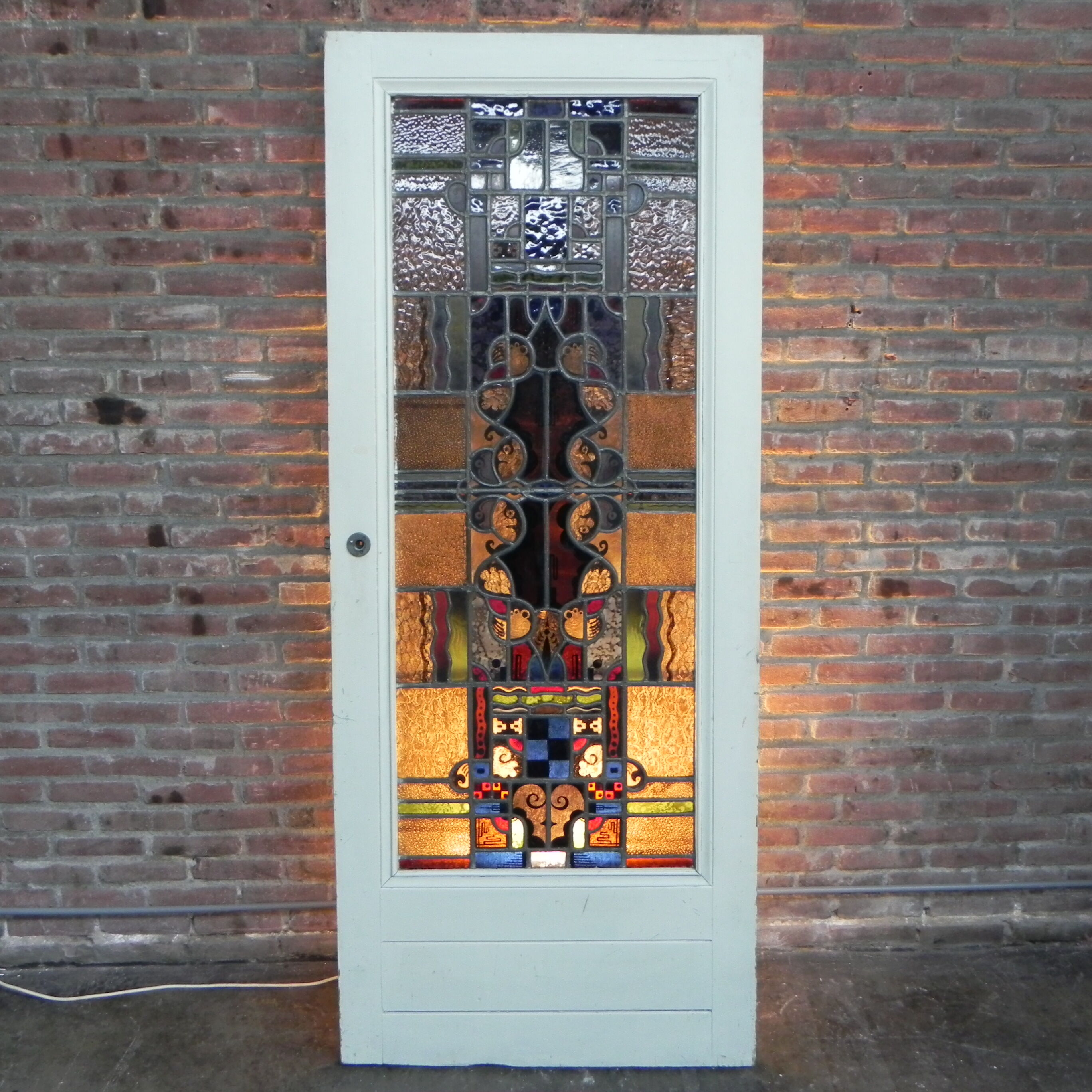 Porte intérieure avec vitrail art déco