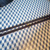 Pair of vintage wooden skis L=202cm