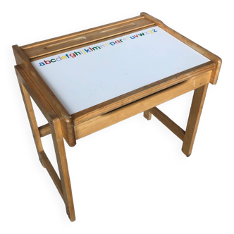 Desk Wooden desk lifting shelf + vintage erasable tray