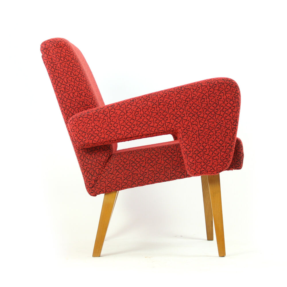 Red Midcentury Armchair by Jitona, Czechoslovakia 1960s
