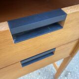 Scandinavian desk in light teak wood with 3 + 1 drawers, vintage from the 60s