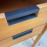 Scandinavian desk in light teak wood with 3 + 1 drawers, vintage from the 60s