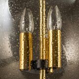 Large Limburg pendant light in brass with smoked glass ball, Germany, 1970s.