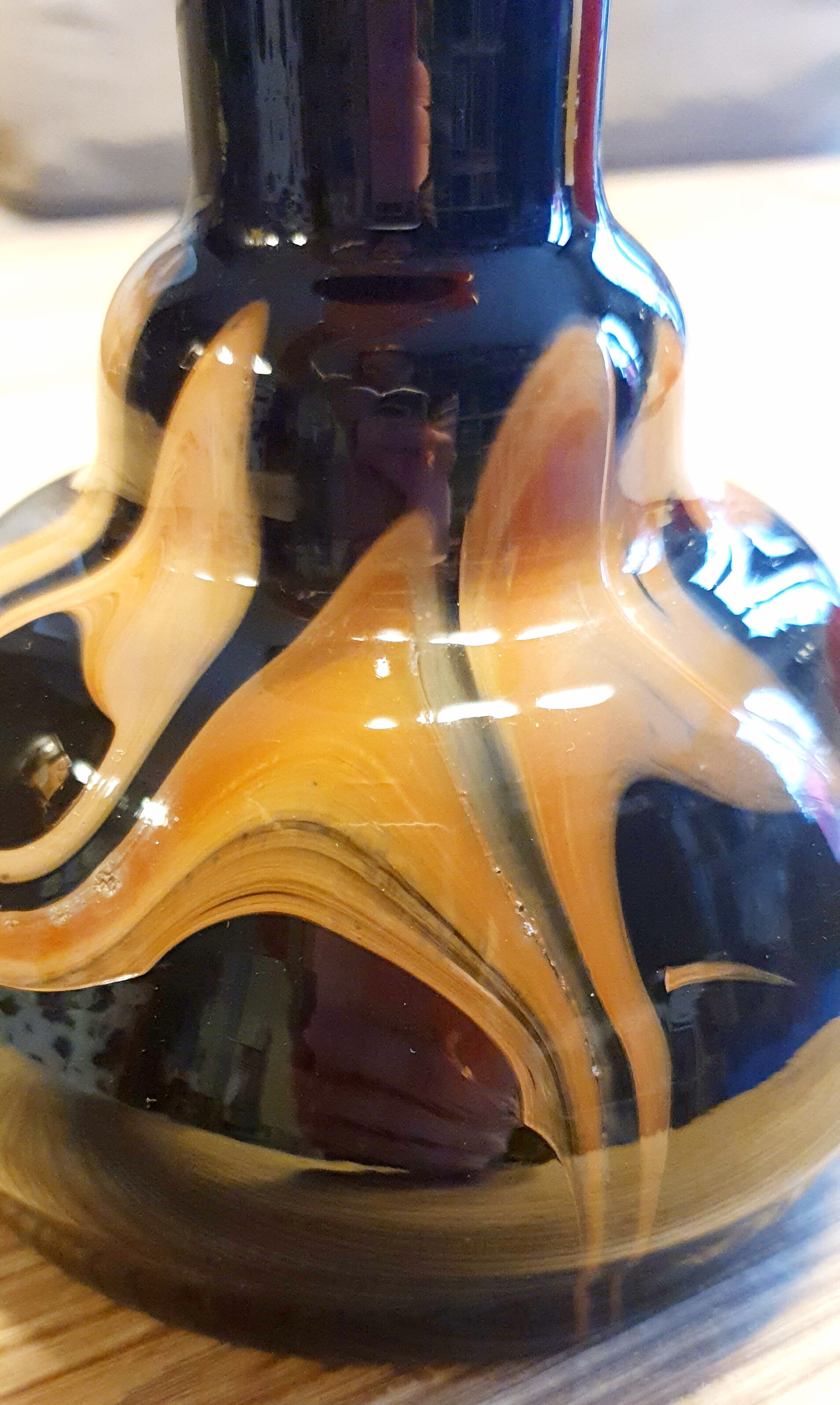 Soliflore vase in marbled glass signed Maure Viel