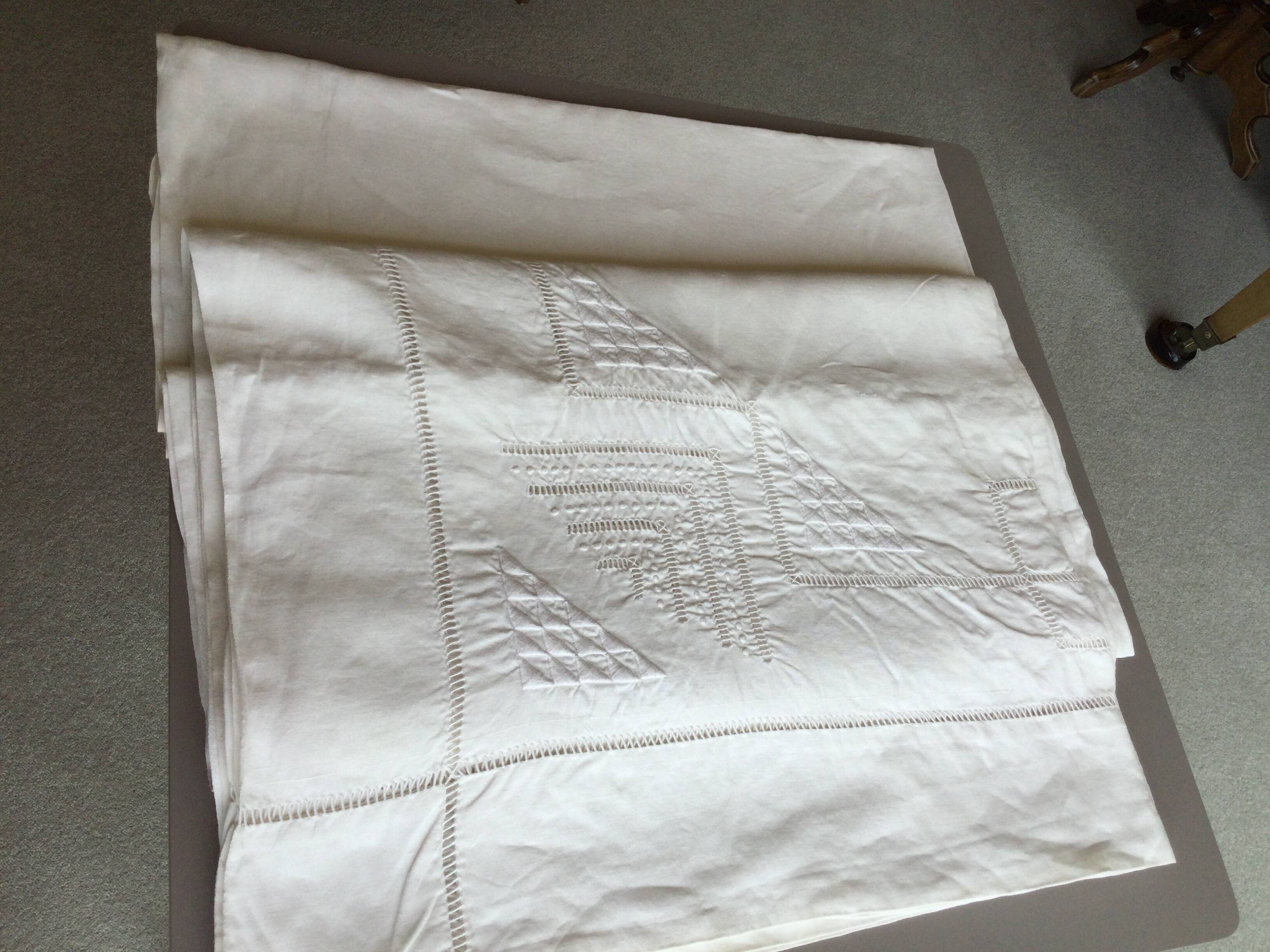 drap ancien en lin écru