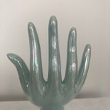Hand soliflore blue green iridescent and gold