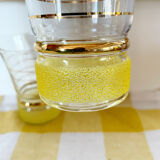 Set of 4 yellow granita glasses