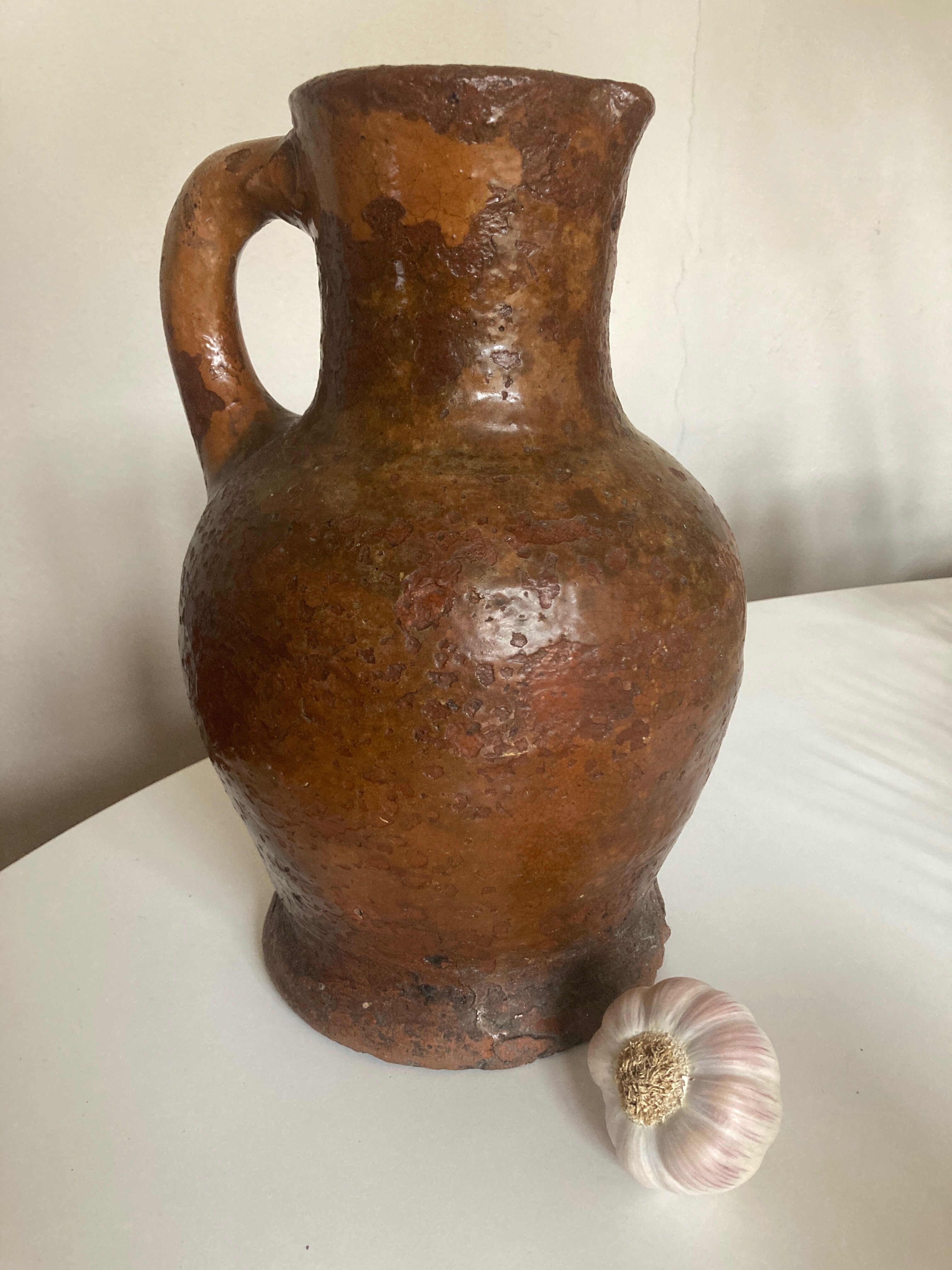 Farm pitcher late 19th in terracotta folk arts XXXL