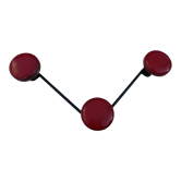 Vintage black and red metal wall coat rack