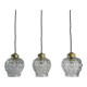 LOT OF 3 OLD VINTAGE BUBBLE GLASS HANGER LIGHTS