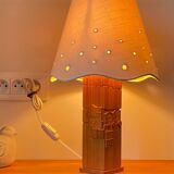 Pine lamp carved 80s