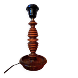 Turned wood lamp
