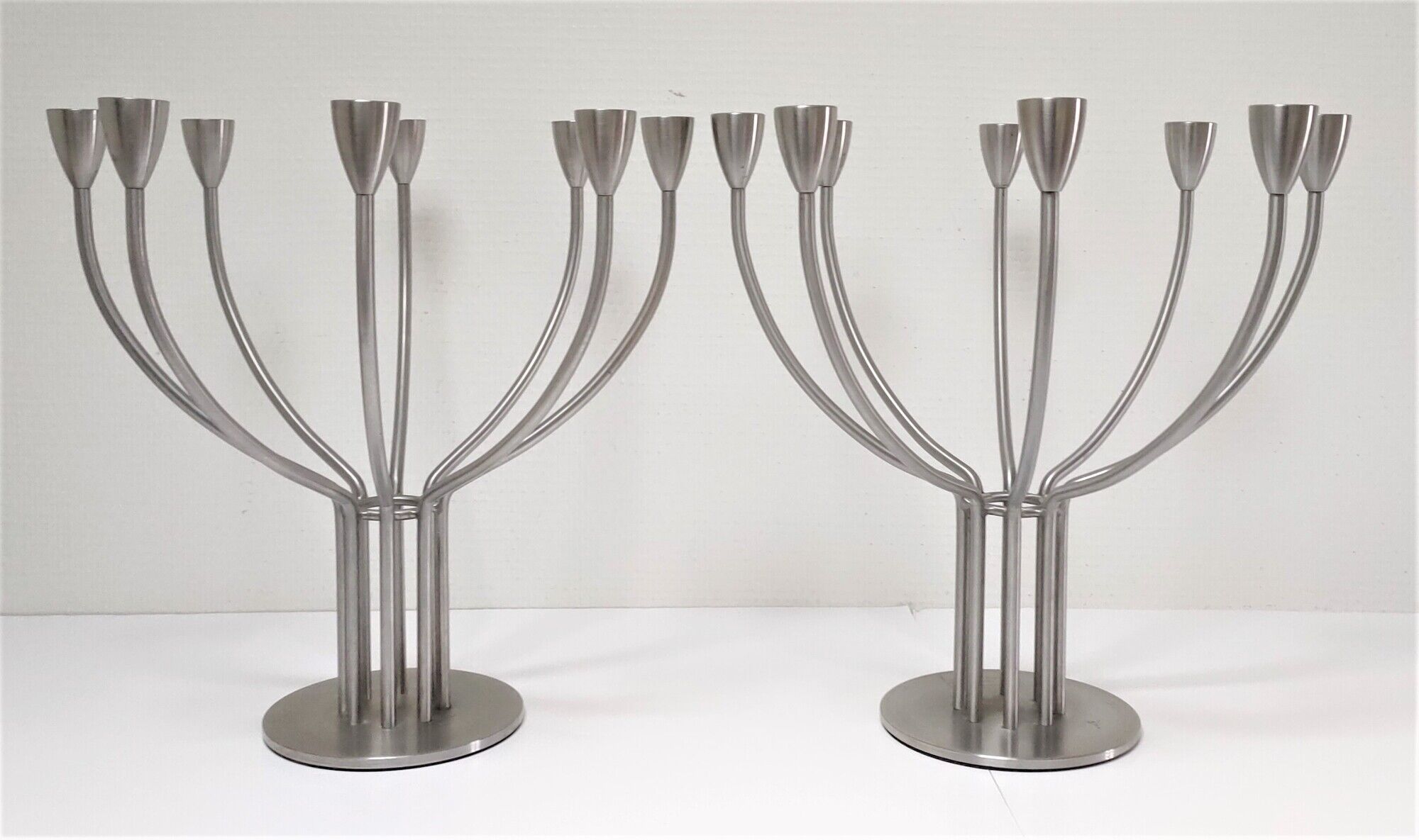 Pair of metal candlesticks model Stockholm design Hagberg Ikea vintage