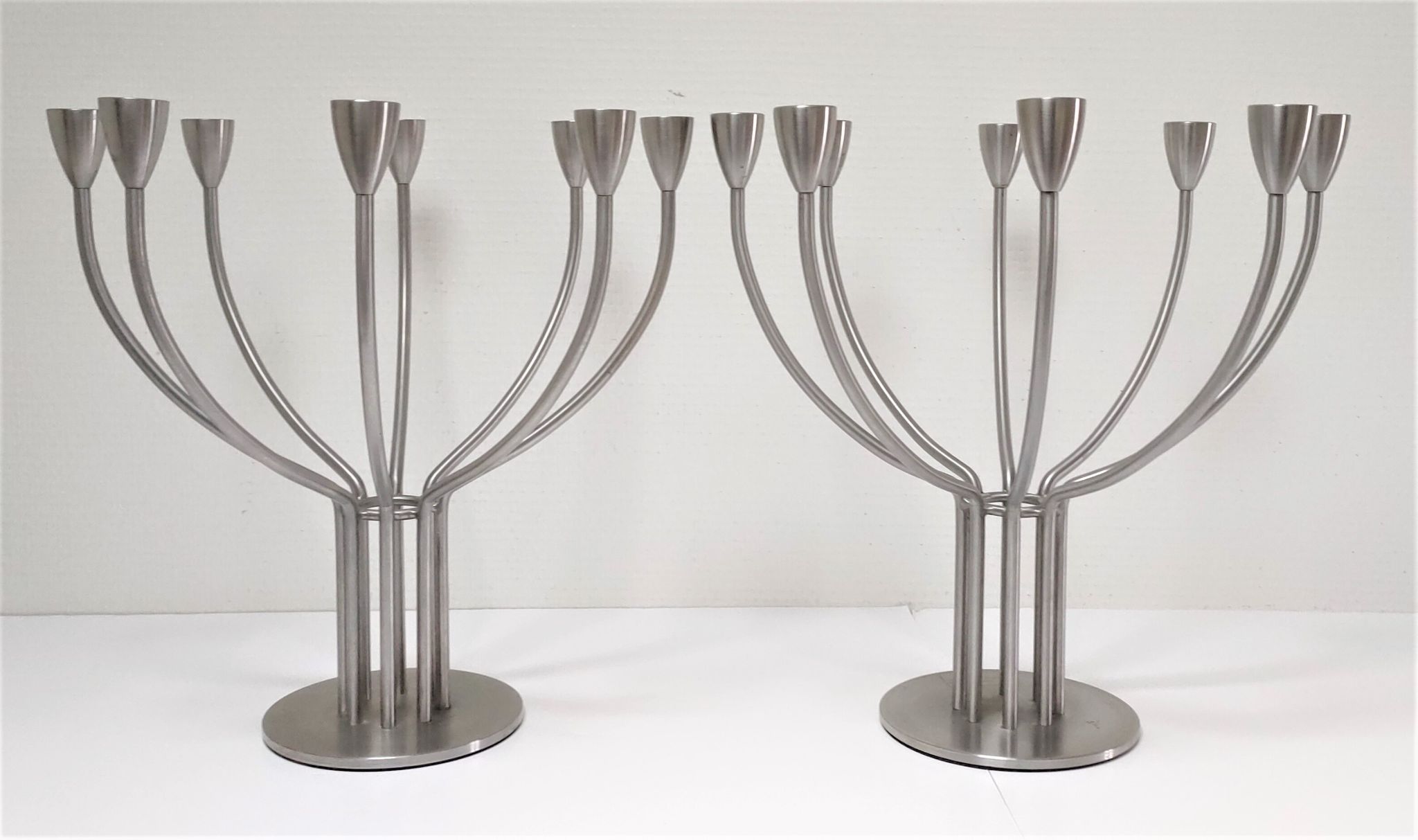 Pair of metal candlesticks model Stockholm design Hagberg Ikea vintage