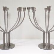 Pair of metal candlesticks model Stockholm design Hagberg Ikea vintage
