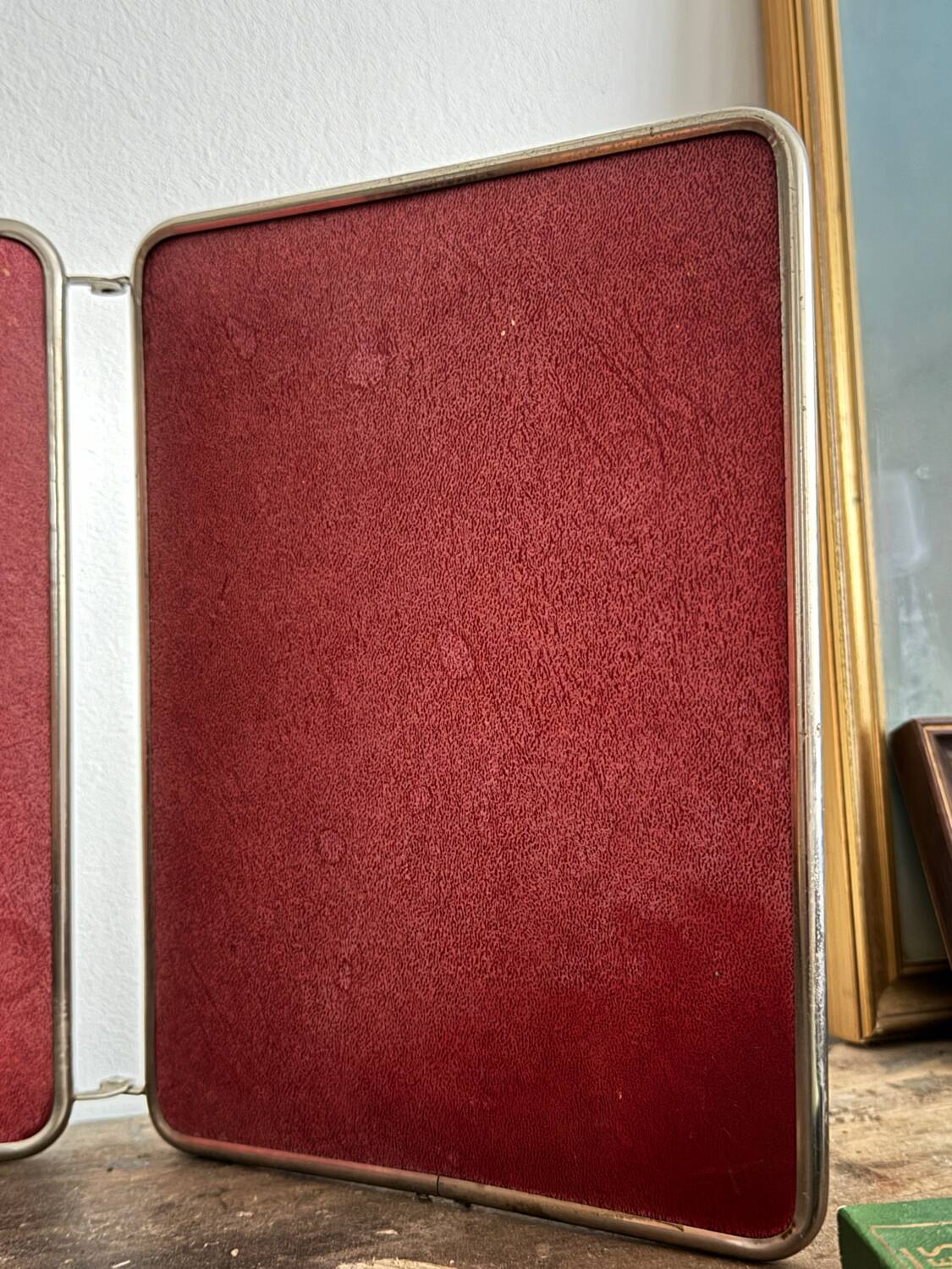 Miroir de barbier triptyque vintage