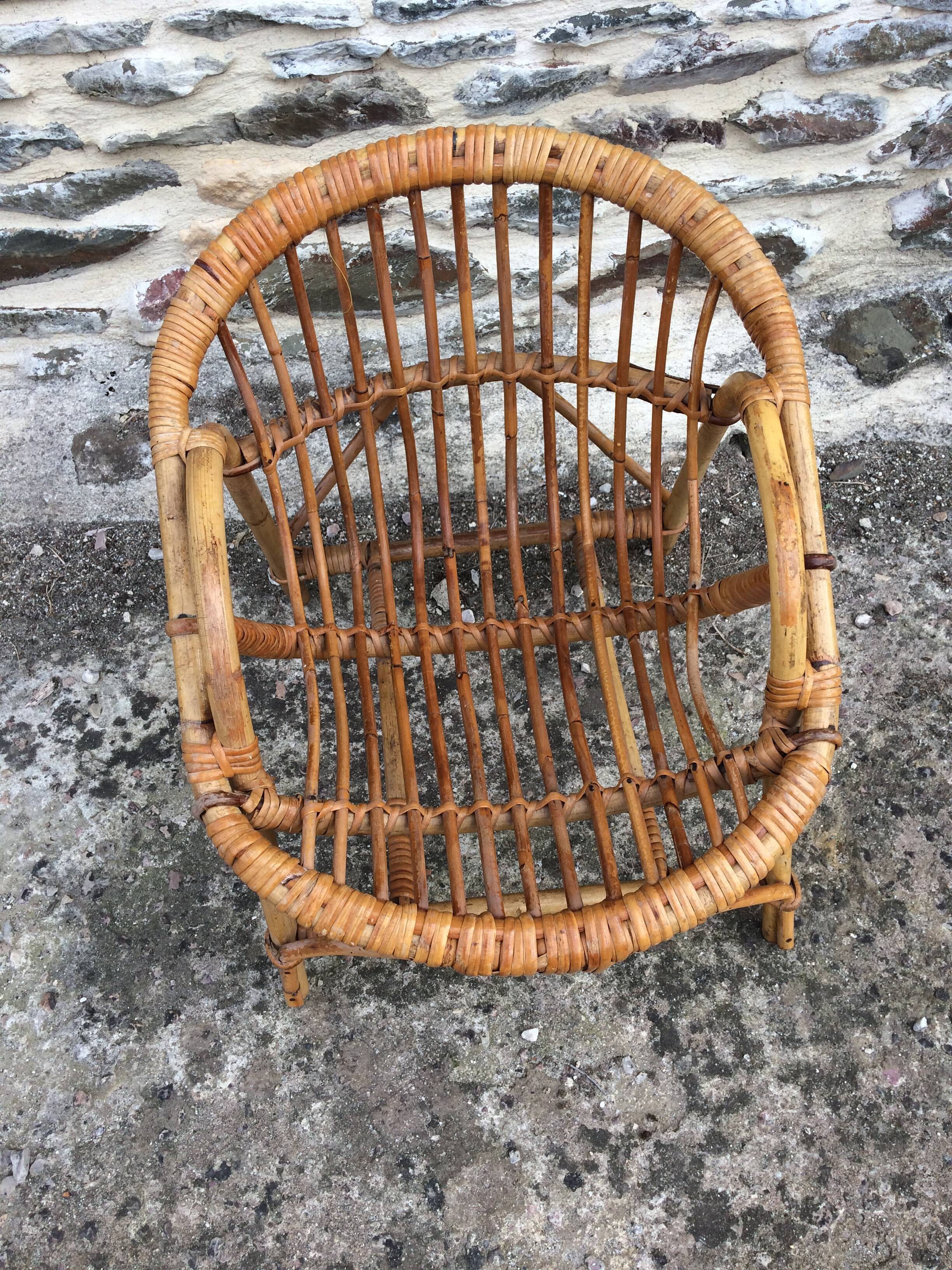 Childrens rattan chair