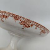 Earthenware bowl on pedestal by Boch Frères, iron earth, circa 1900.