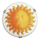Round wall or ceiling light, yellow sun, opaque glass, 1980s