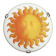 Round wall or ceiling light, yellow sun, opaque glass, 1980s