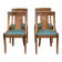 4 gondola chairs, Charles X restoration, solid wood and green leather, 19th century.
