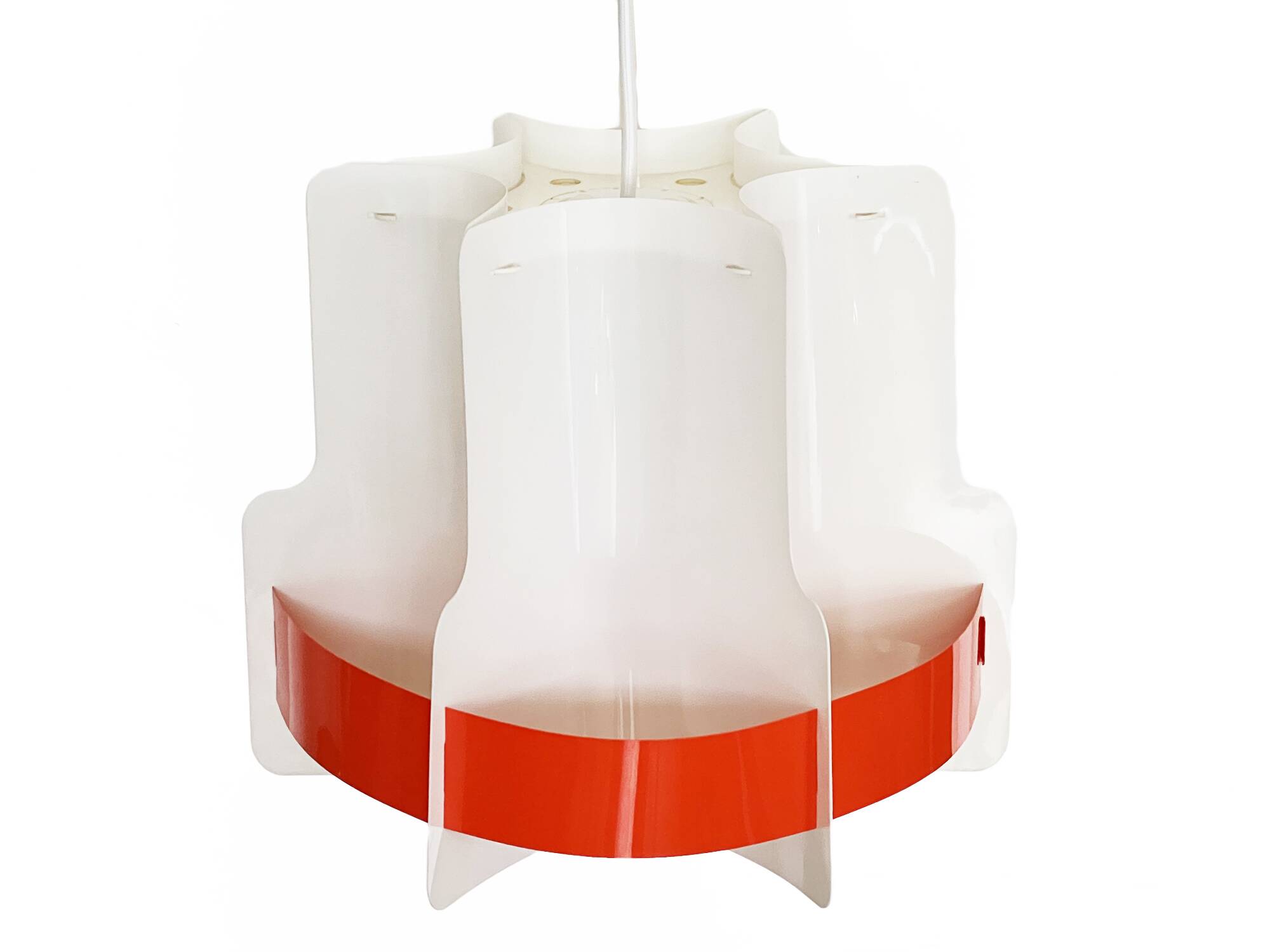 Plastic sheet pendant light by Quality System. Denmark 1970s