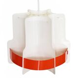 Plastic sheet pendant light by Quality System. Denmark 1970s