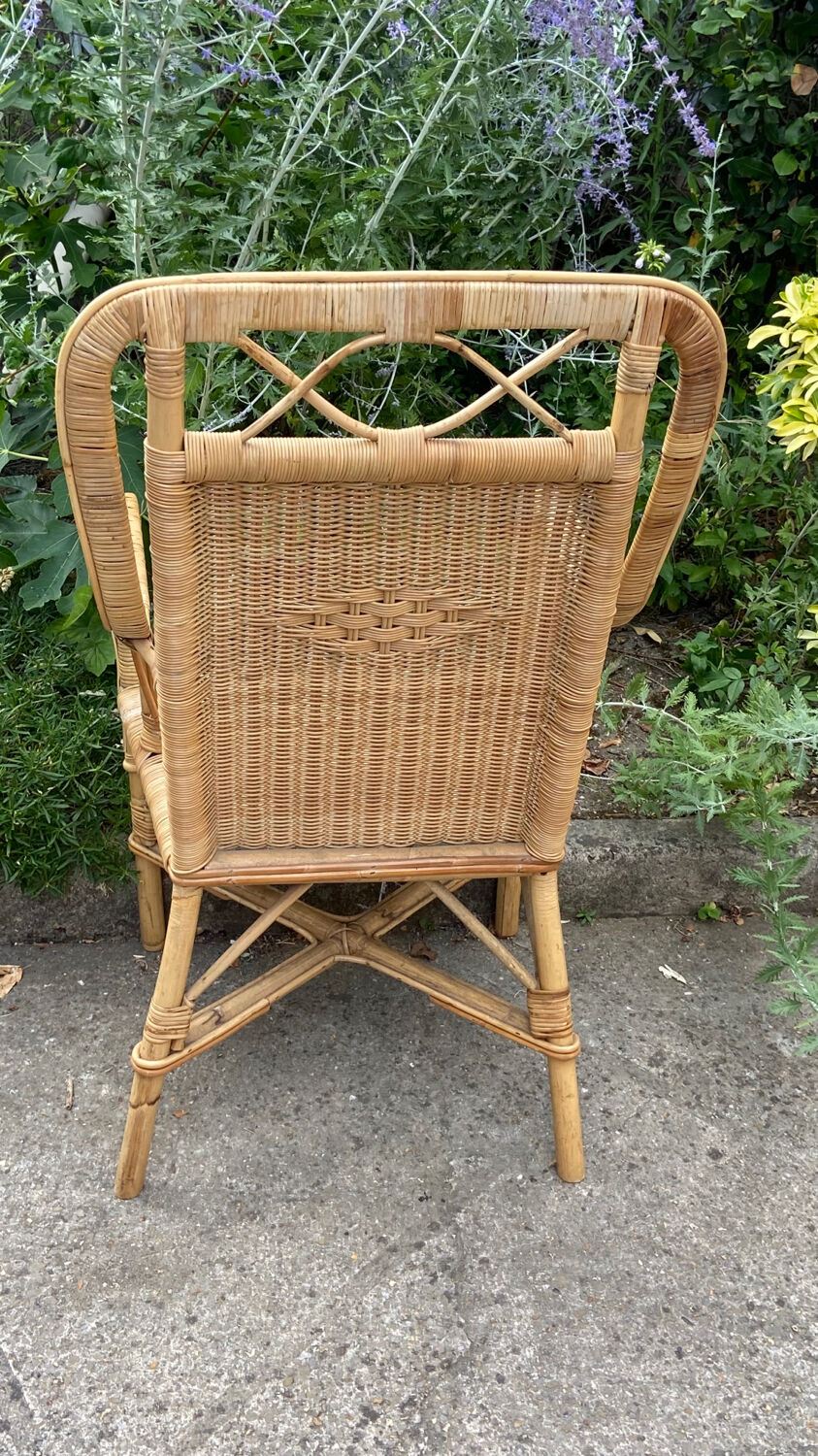 Adult vintage rattan armchair