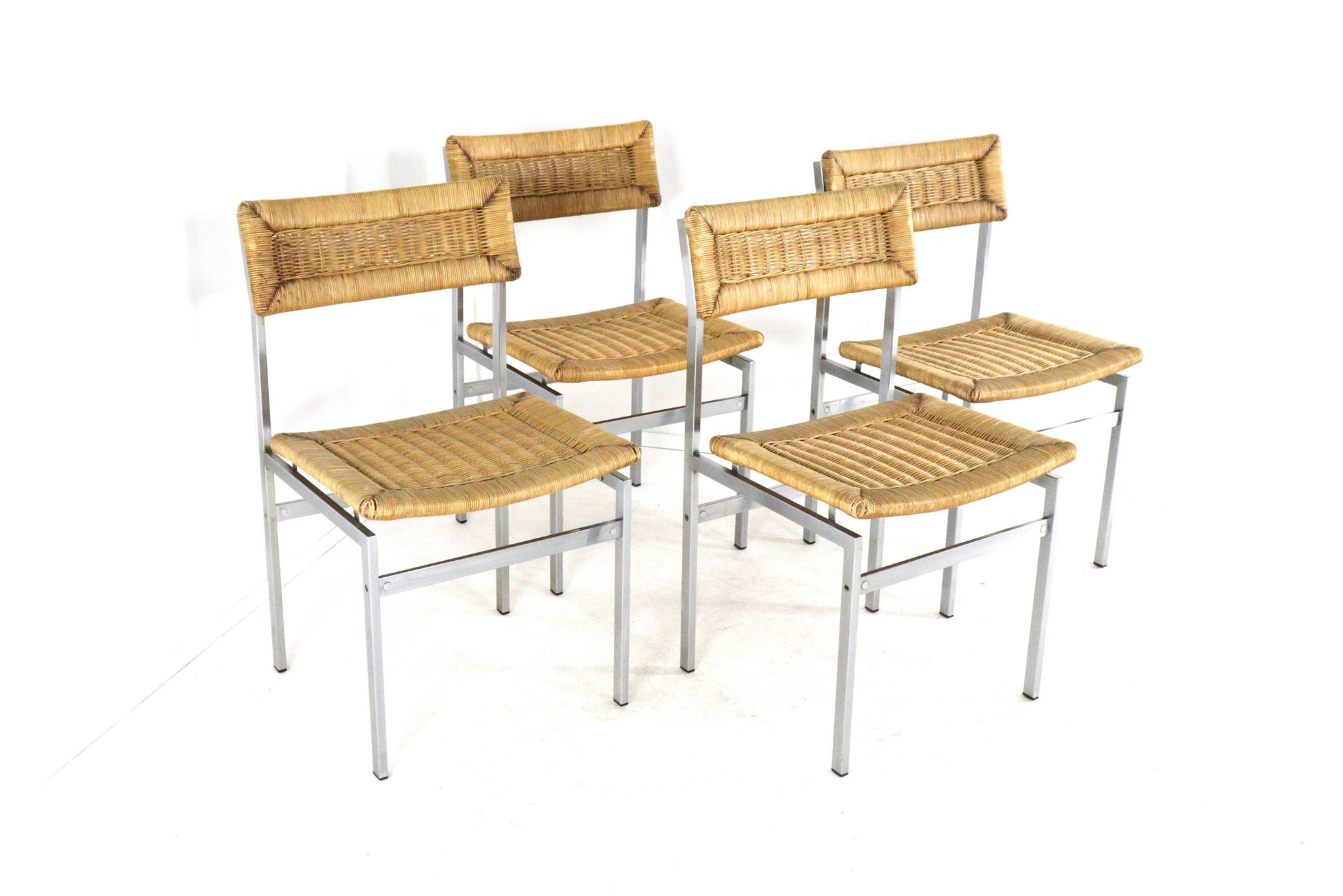Ensemble de 4 chaises de salle à manger 'Wehl' - style japandi - wabi-sabi