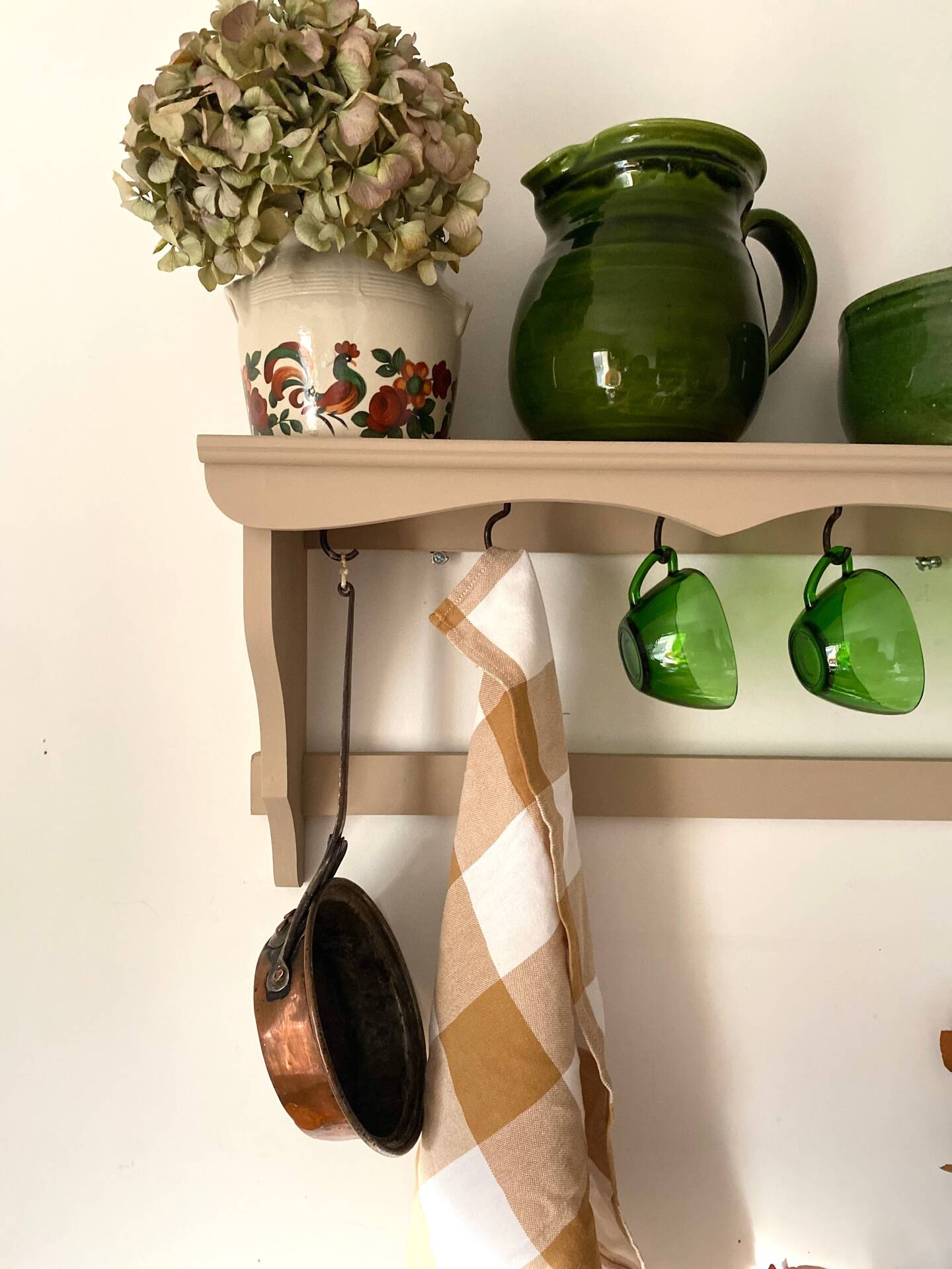 Antique wooden wall shelf