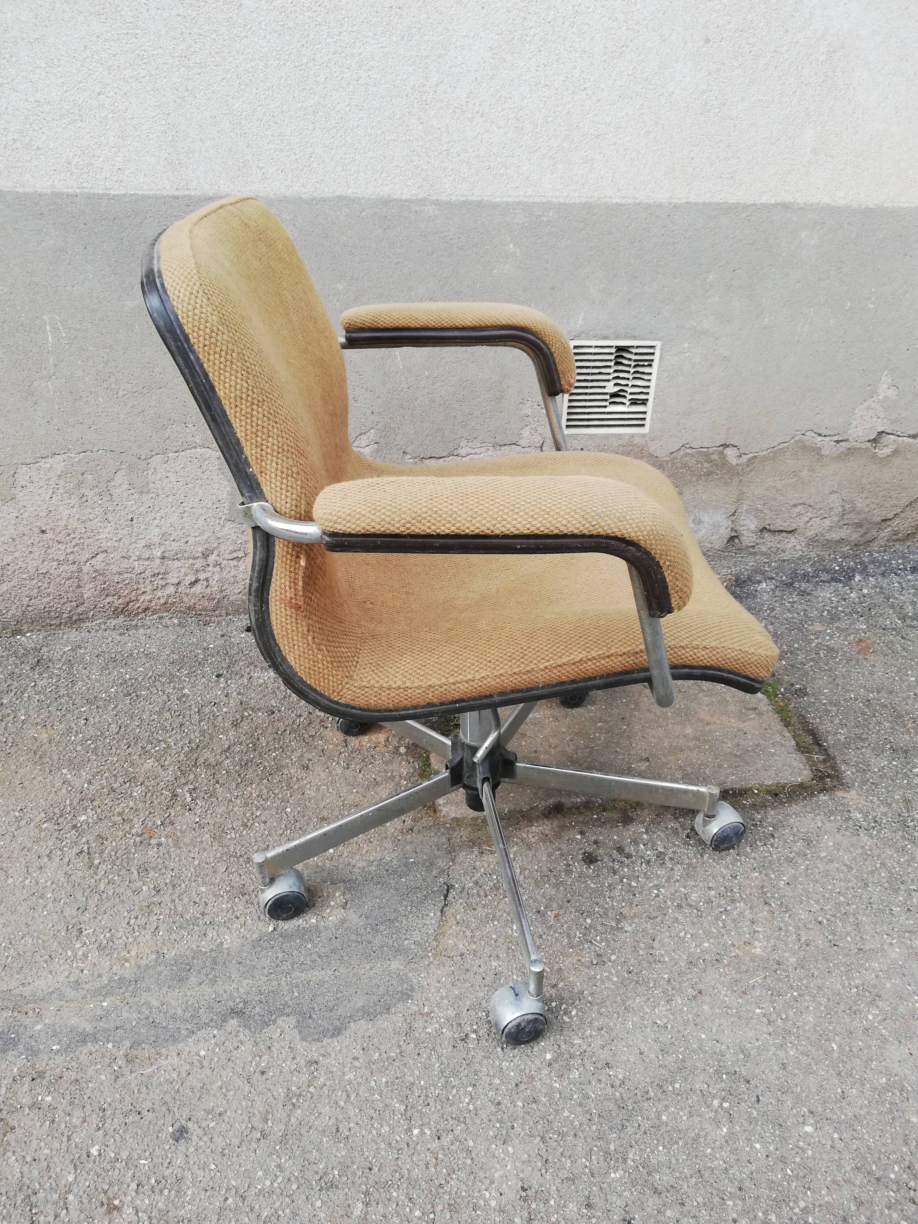 Vintage office chair yellow fabric