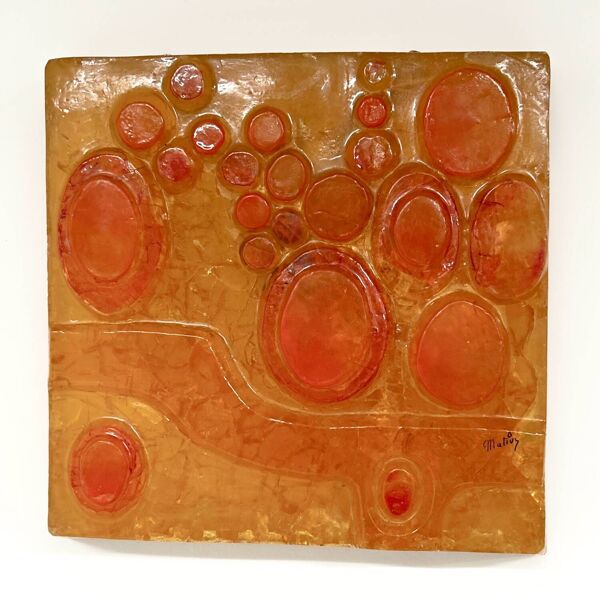 Sculpture murale pop-art de matius, france, années 1970