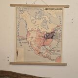 Carte de géographie ancienne / carte d'école Amérique du Sud Amérique du No