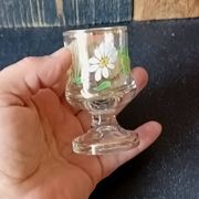 6 liqueur glasses, vintage flower decor