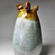 Handcrafted enamelled terracotta water jar signed