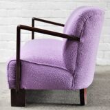 Mid-Century Italian Sofa in Purple Bouclé Wool, 1950s