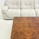 XL square coffee table by Turri in burl wood