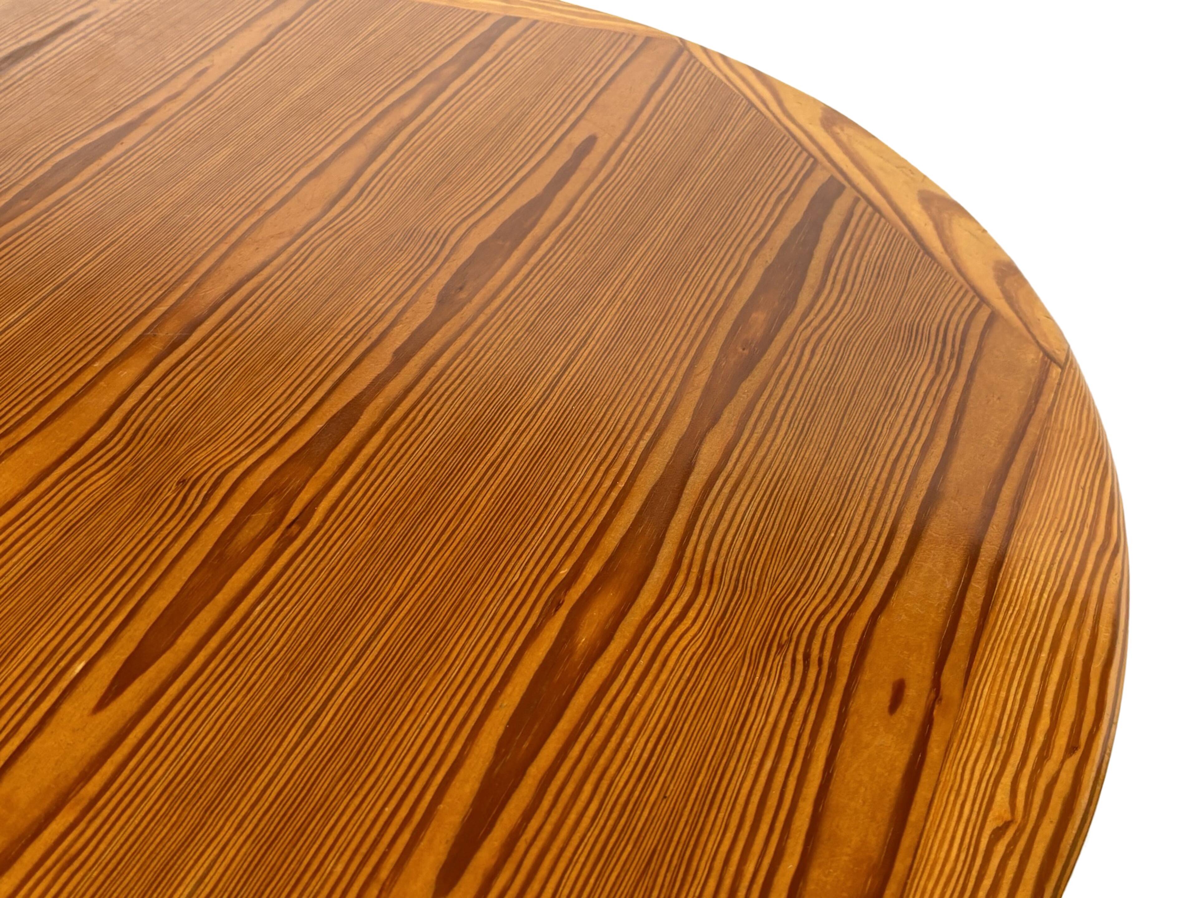 Vintage Design Pine Dining Table, Oval Table from the 1970s