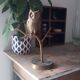 Owl on massive brass tree 70s