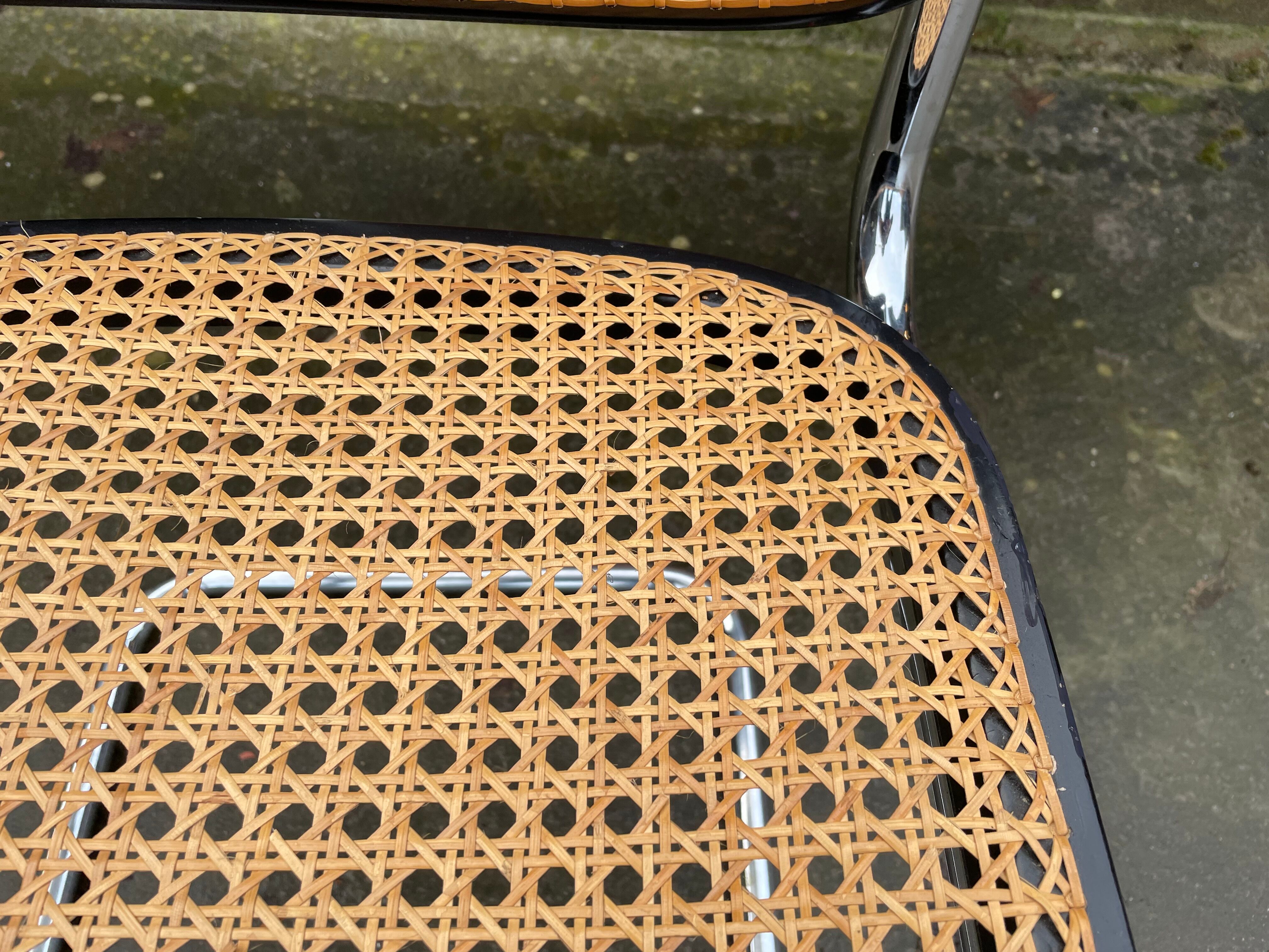 Cesca design chair b32 model in black and chrome