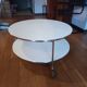 Table basse STRIND par Ehlen Johansson pour IKEA, verre opalin et chrome