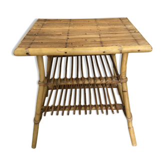 Table basse en rotin, ameublement des années 60