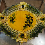 Ceramic plate Vallauris - Pierced decoration Olives - 1950s