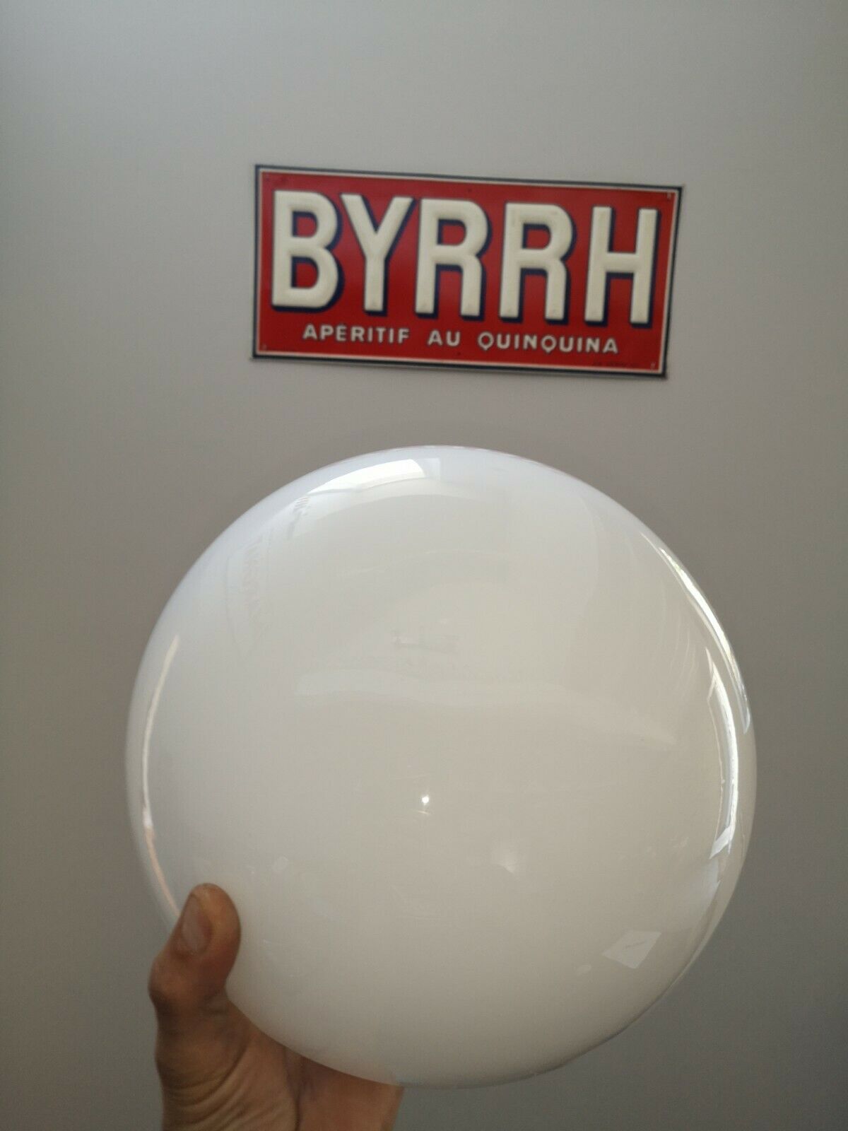 Lampshade ball ceiling 1/2 globe old opaline