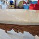 Oval coffee table - carved wood - white veined marble - Regency / Louis XV style