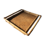 Vintage tray in rattan