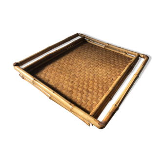 Vintage tray in rattan