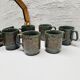Set 6 mugs vert et bronze